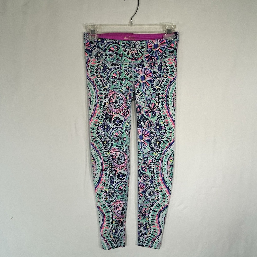 Lilly Pulitzer Luxletic Leggings Women's Size X-Small Multicolor Blue Preppy